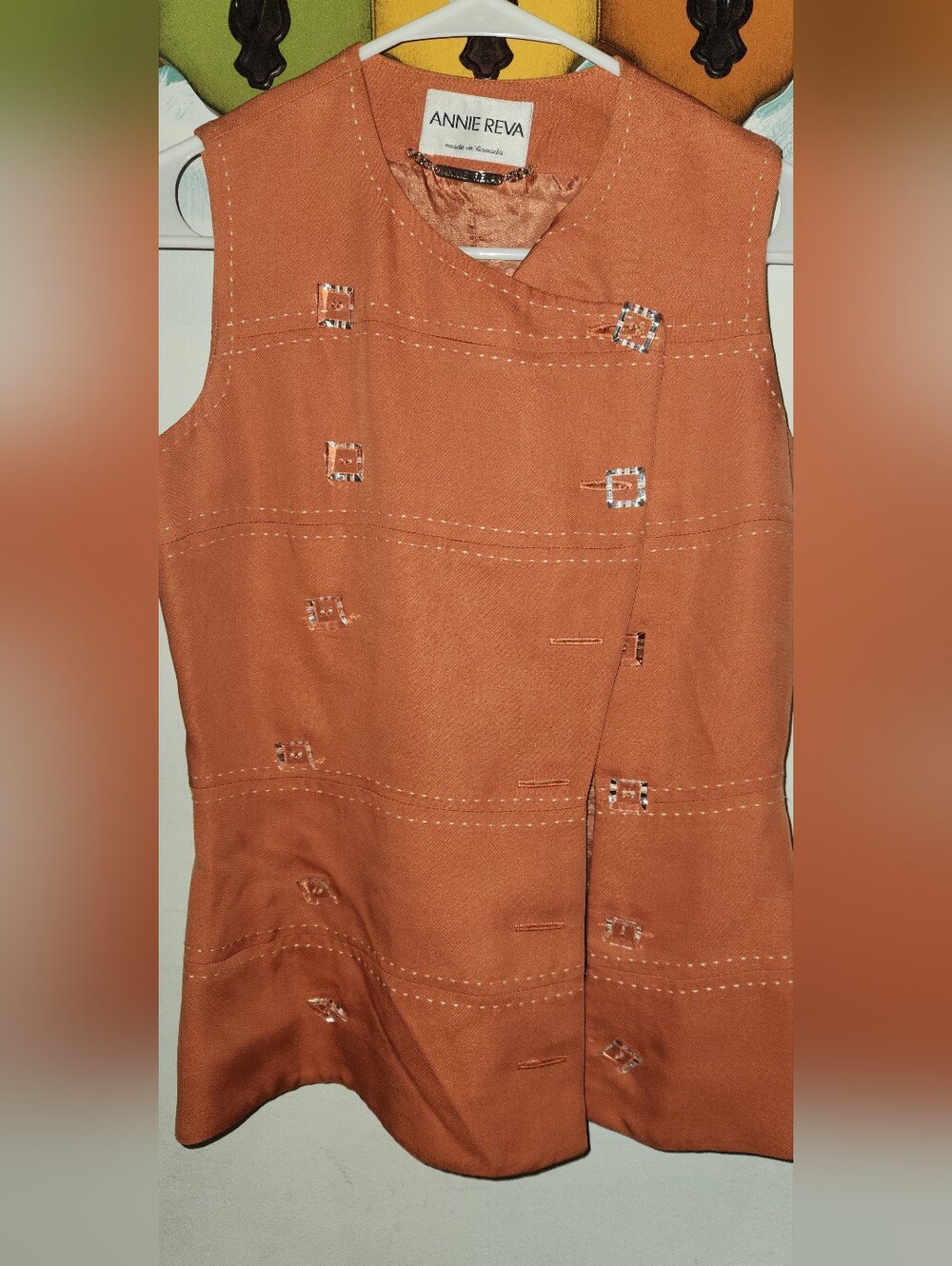 Annie Reva Sleeveless Vest Pant Suit Size 6 Petite Fits Size 2 Or 4 Runs Small